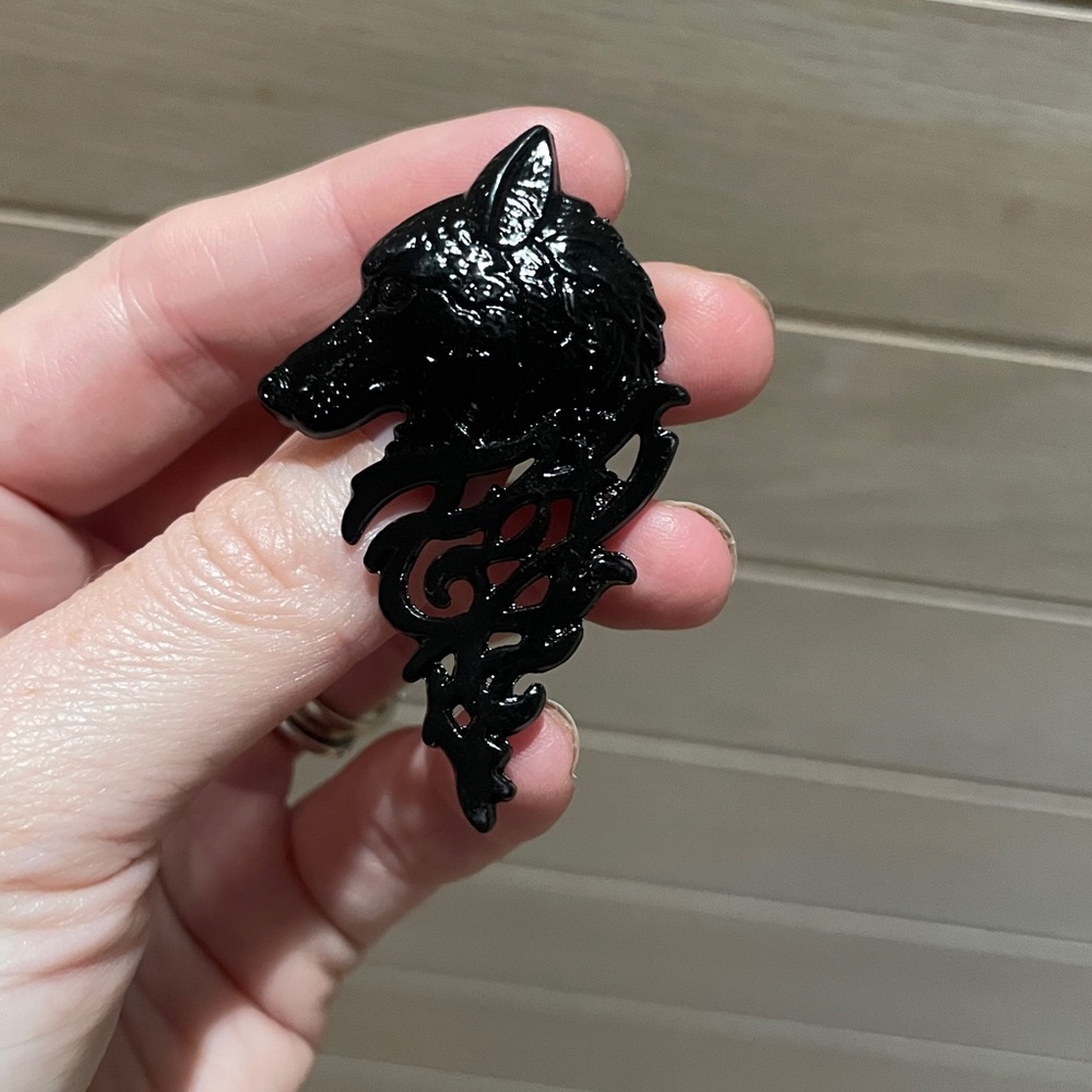 Black Wolf Brooch